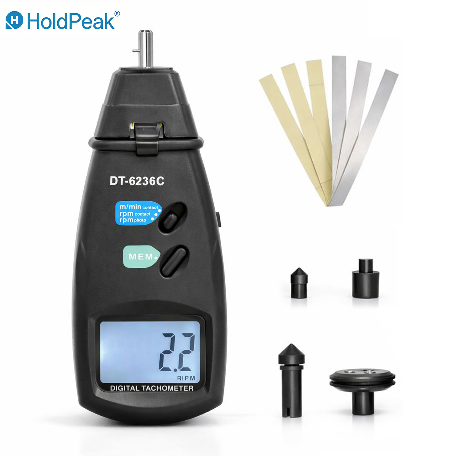 Industrial Laser Tachometer - Tachymètre de contact et laser HoldPeak
