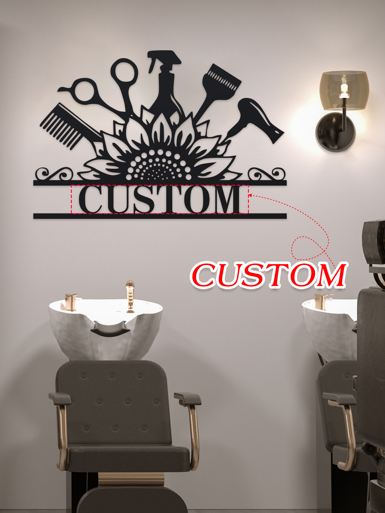 Industrial Laser - Panneau métallique de commode de cheveux