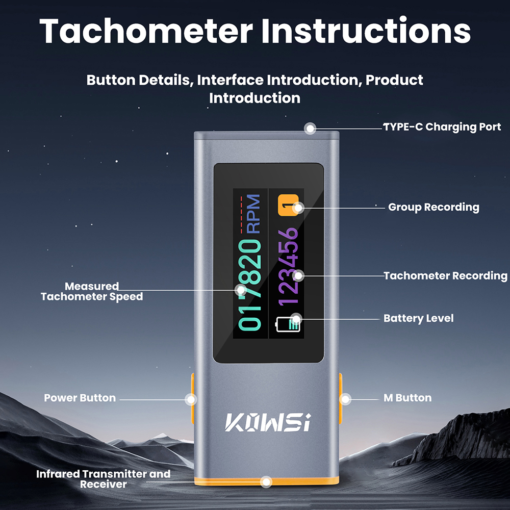 Tachymètre infrarouge TFT de 0 - Industrial Laser Tachometer avis et prix