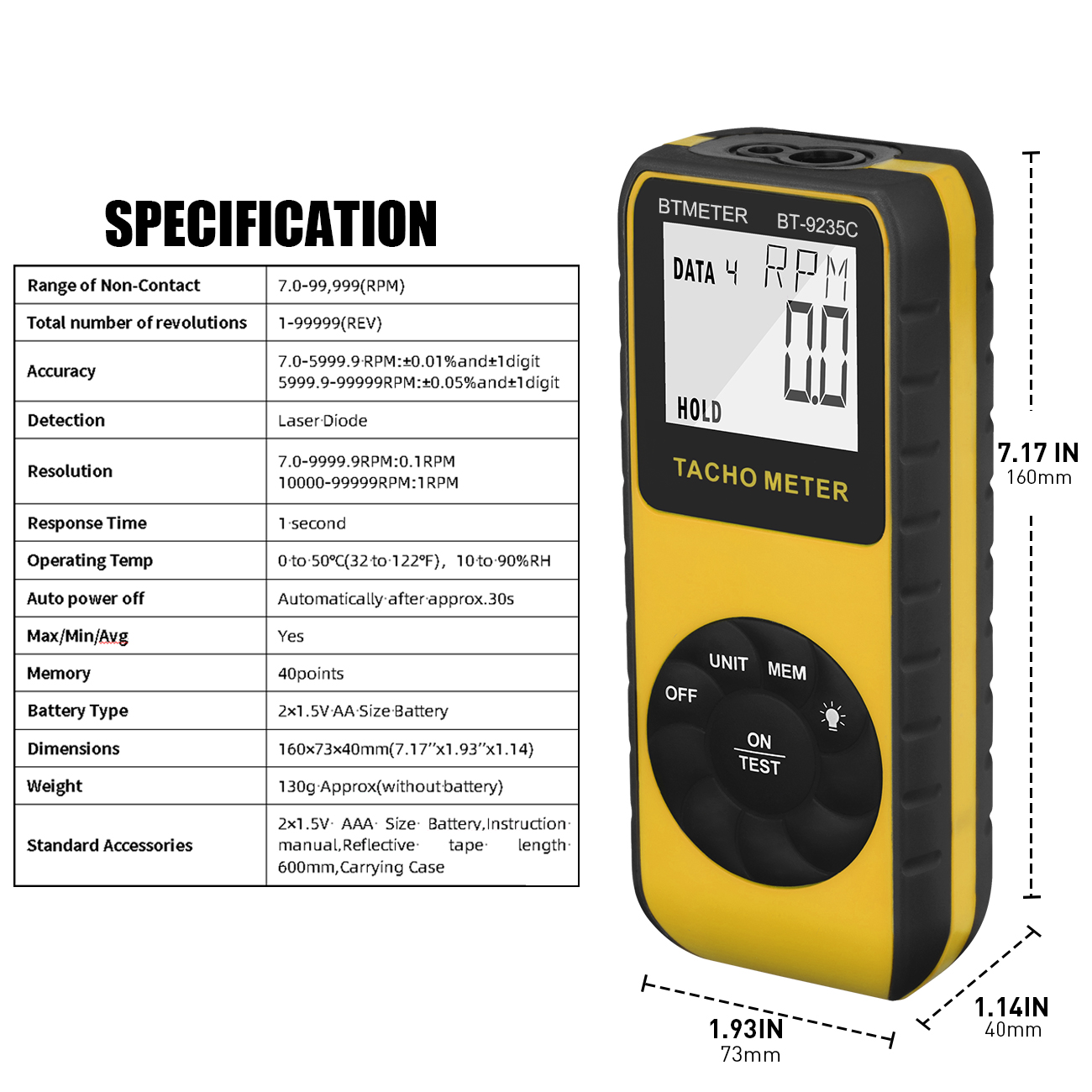 Tachymètre laser numérique san - Industrial Laser Tachometer avis et prix