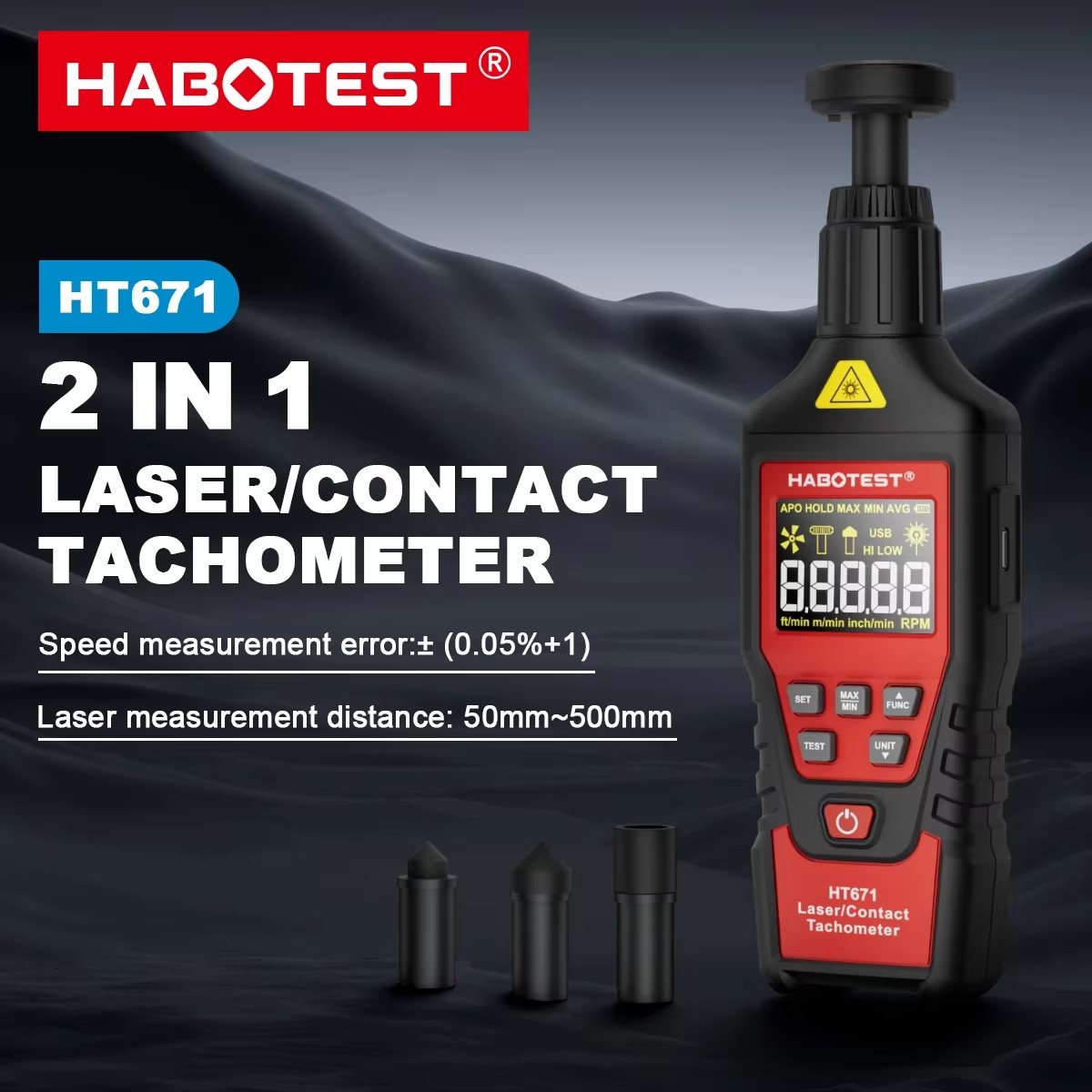 HABOTEST HT671 Tachymètre numé - Industrial Laser Tachometer avis et prix