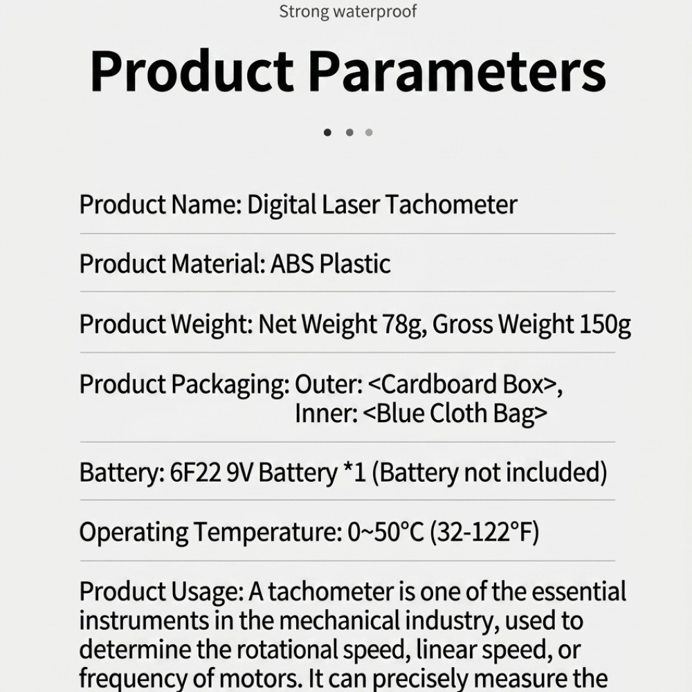 Tachymètre laser numérique por - Industrial Laser Tachometer avis et prix