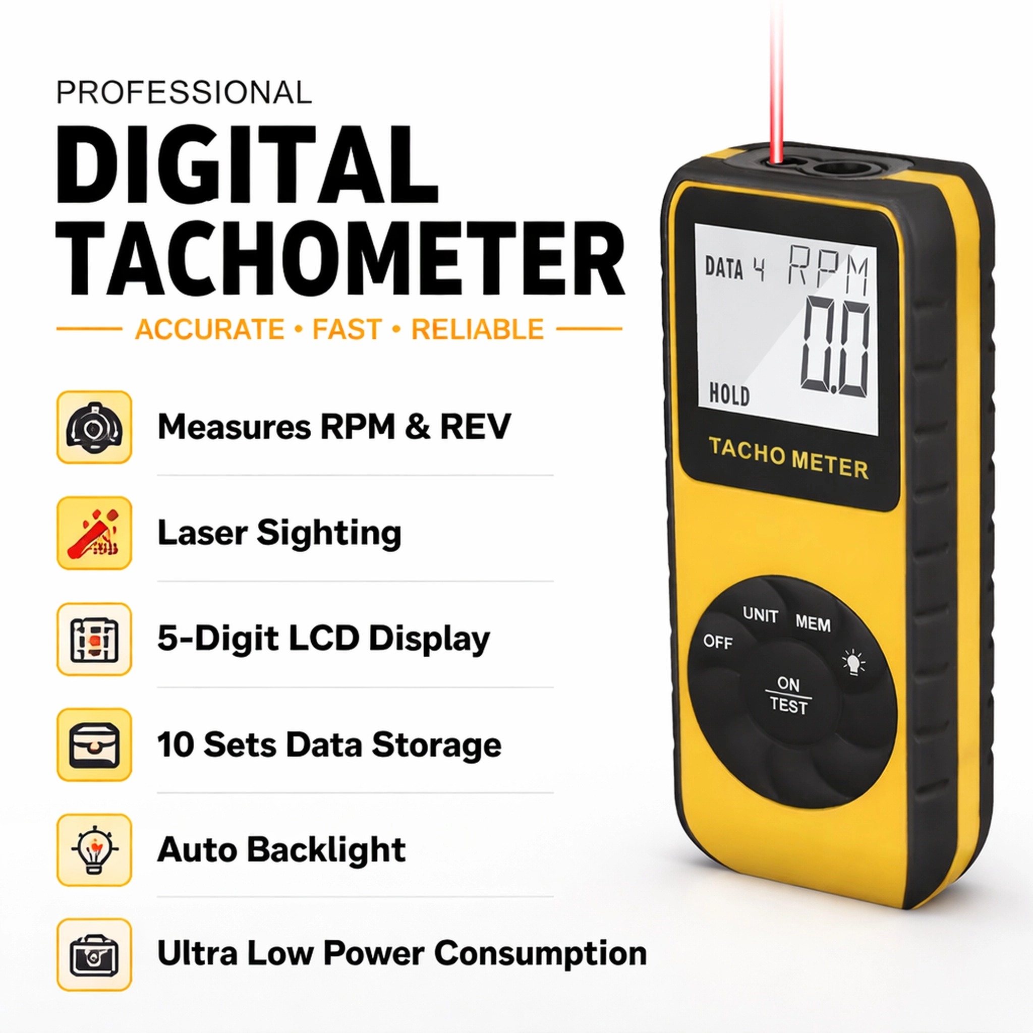 Tachymètre laser numérique san - Industrial Laser Tachometer avis et prix