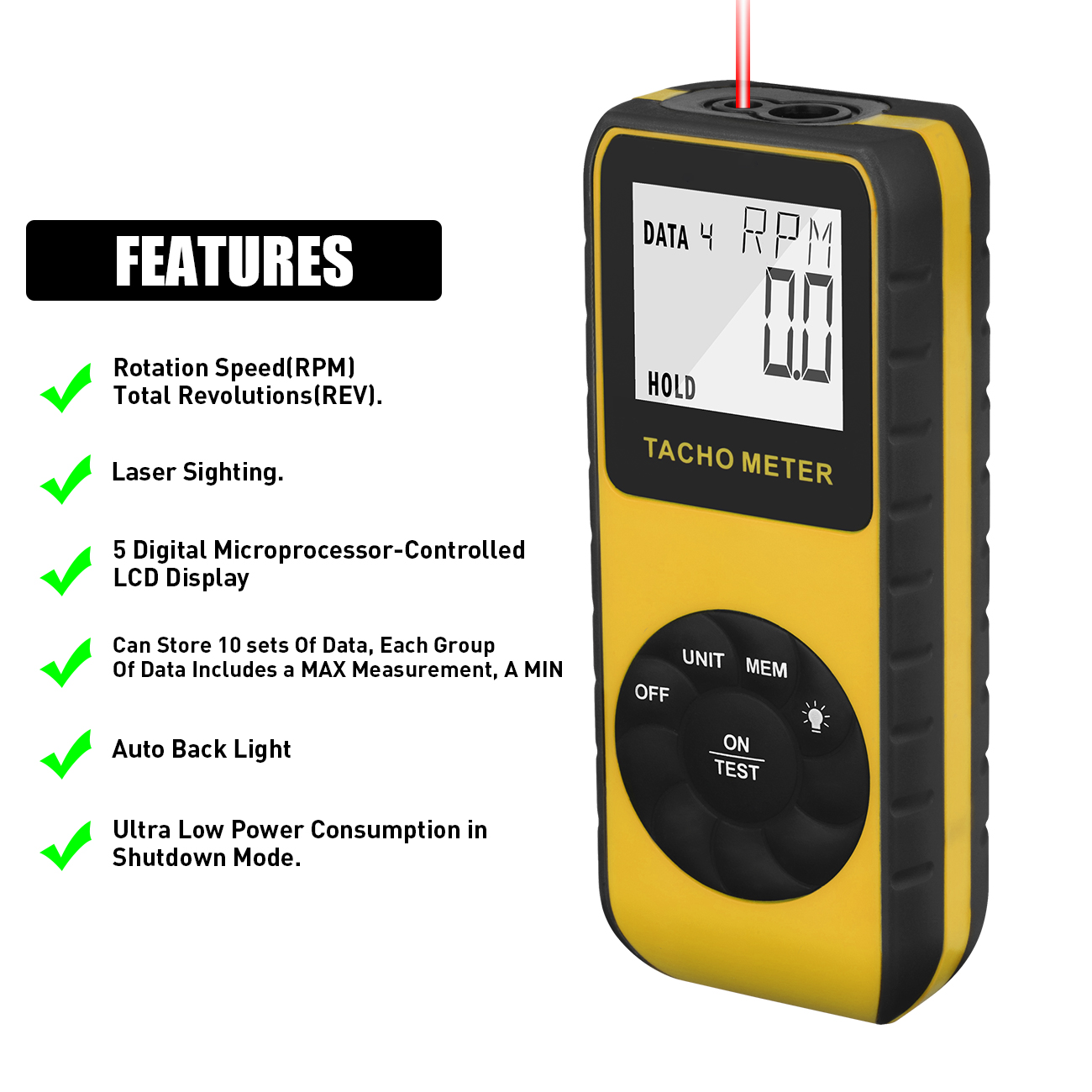 Tachymètre laser numérique san - Industrial Laser Tachometer avis et prix